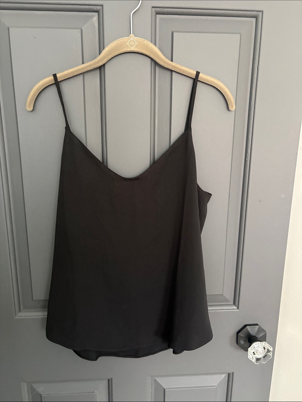 J. Crew Black Satin Spaghetti-Strap Cami